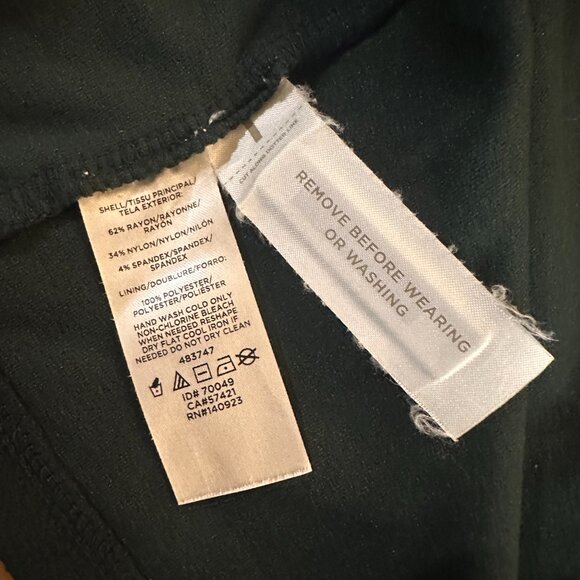 Loft Dark Green Long Sleeve Wrap Short Dress V Neck Holiday Party Cocktail Small - Picture 8 of 8